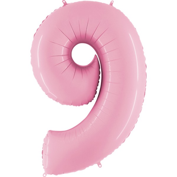 Grabo Folienballon Zahl 9 Pastel Pink 100cm/40"