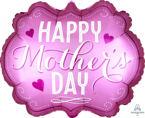 Anagram Folienballon 62cm Breite/55cm Hoch "Happy Mothers Day" Pink