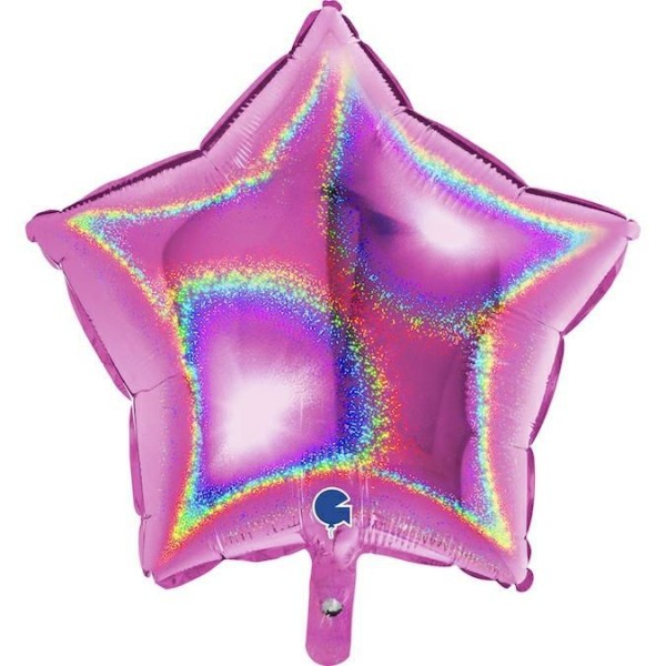 Grabo Folienballon Star Glitter Holo Fuxia 45cm/18"