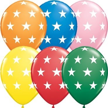 Qualatex Latexballon Big Stars Standard Assorted 28cm/11" 50 Stück