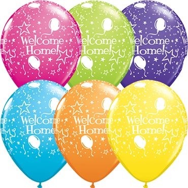 Qualatex Latexballon Welcome Home! Stars-A-Round Tropical Sortiment 28cm/11" 25 Stück
