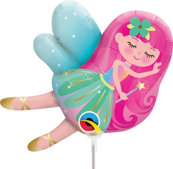Qualatex Folienballon Mini Fairy 35cm/14" luftgefüllt mit Stab