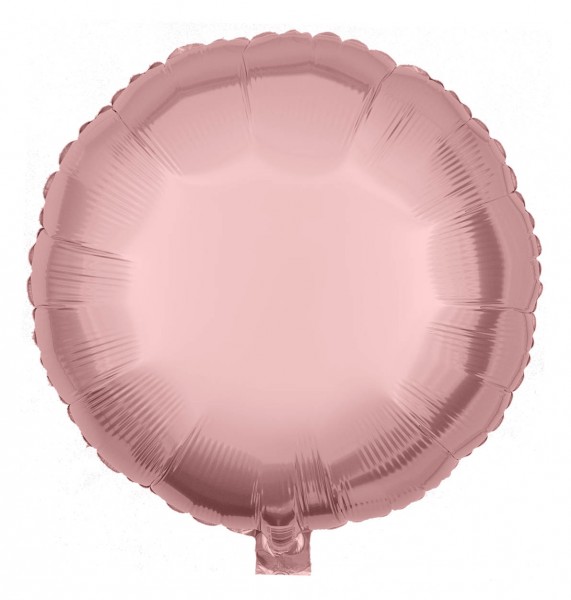 Folienballon Rund, Metallic Roségold, 45cm Ø