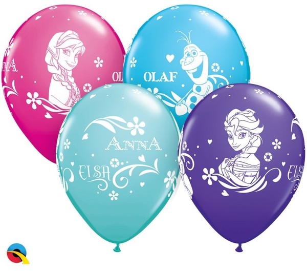 Qualatex Latexballon Anna, Elsa & Olaf 28cm/11" 25 Stück