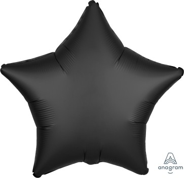Anagram Folienballon Stern 50cm Durchmesser Satin Schwarz (Onyx)