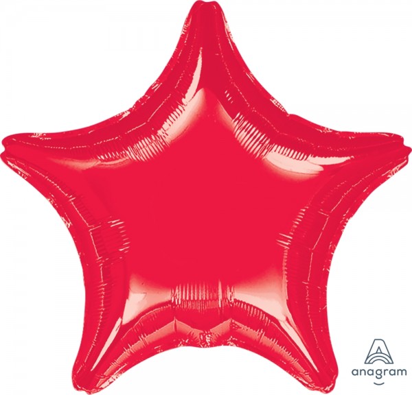 Anagram Folienballon Jumbo Stern Metallic Rot (Red) 80cm/32"