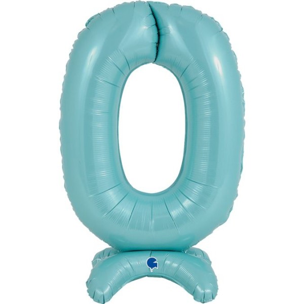 Grabo Folienballon Zahl 0 Pastel Blue standups 65cm/25"