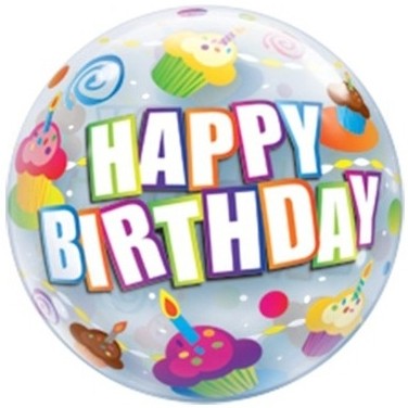 Qualatex Bubble Birthday Colorful Cupcakes 55cm/22"