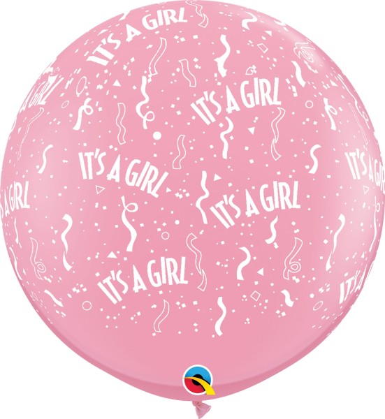 Qualatex Latexballon Standard It's A Girl Pink 90cm/3' 2 Stück