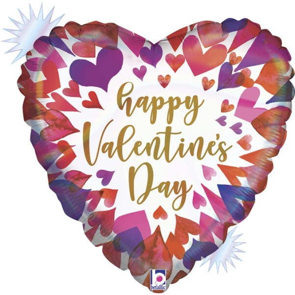 Betallic Folienballon Opal Omre "Happy Valentine's Day"
