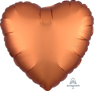 Anagram Folienballon Herz 45cm Durchmesser Satin Kupfer (Amber)