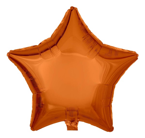 Folienballon Stern, Metallic Orange, 50cm Ø