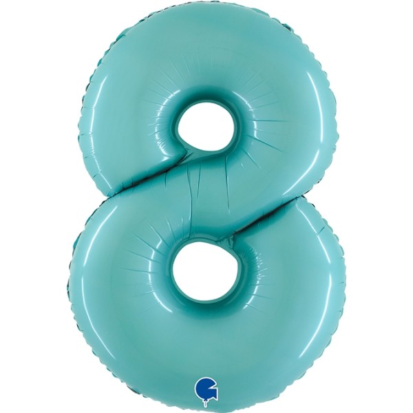 Grabo Folienballon Zahl 8 Pastel Blue 100cm/40"