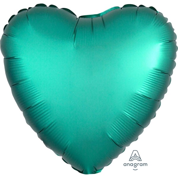 Anagram Folienballon Herz 45cm Durchmesser Satin Grün (Jade)