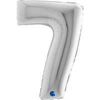 Grabo Folienballon Zahl 7 Silver 100cm/40"  Grabo Folienballon Zahl 7 Silver 100cm/40"