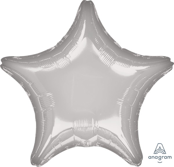 Anagram Folienballon Stern Metallic Silver 50cm/20"