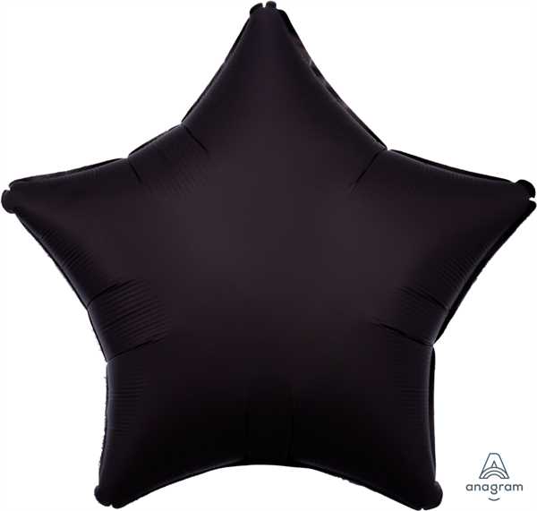 Anagram Folienballon Stern Satin Schwarz (Onyx) 50cm/20"