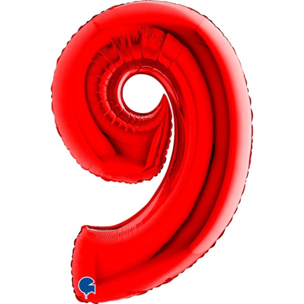 Grabo Folienballon Zahl 9 Red 100cm/40"
