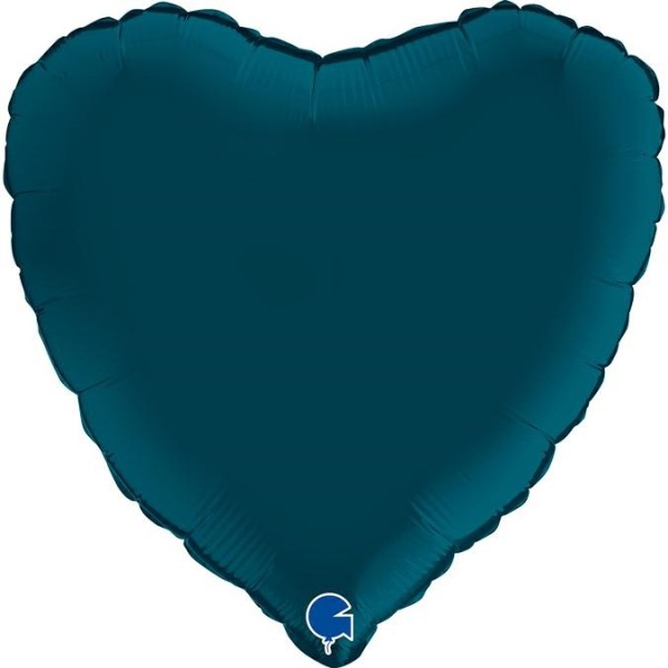 Grabo Folienballon Heart Satin Petrol Blue 45cm/18"