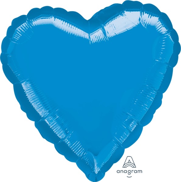 Anagram Folienballon Jumbo Herz Metallic Blue 80cm/32"