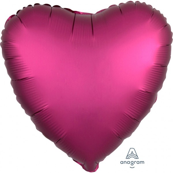 Anagram Folienballon Herz 45cm Durchmesser Satin Pink (Pomegranate)