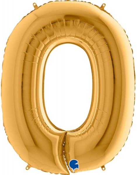Grabo Folienballon Zahl 0 Gold 100cm/40"