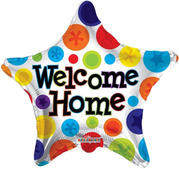 Kaleidoscope Folienballon Welcome Home Star 45cm/18"