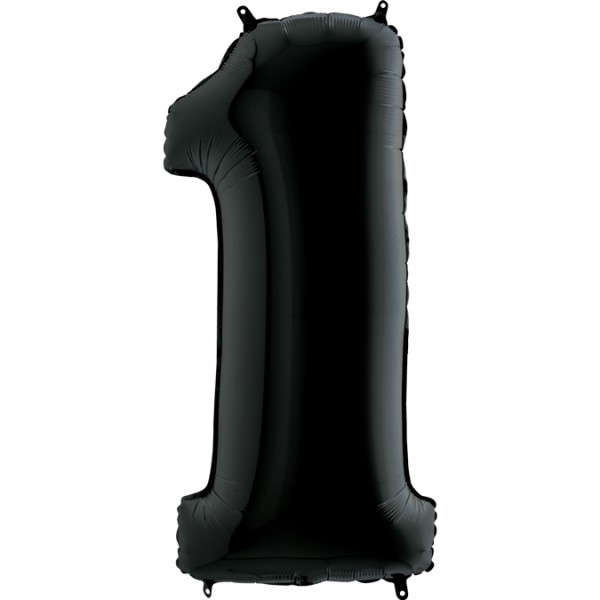 Grabo Folienballon Zahl 1 Black 100cm/40"