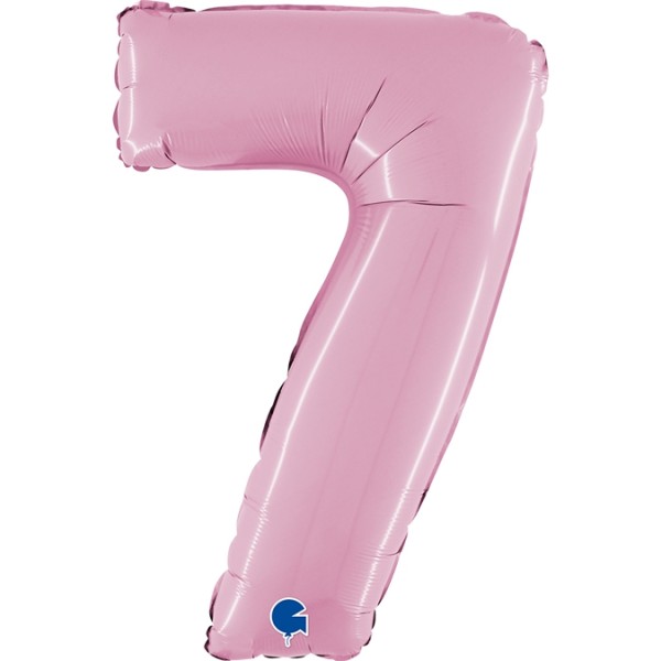 Grabo Folienballon Zahl 7 Pastel Pink 66cm/26"