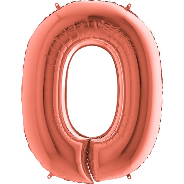 Grabo Folienballon Zahl 0 Rose Gold 100cm/40"