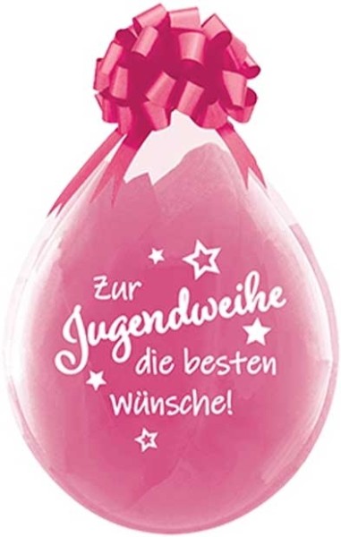 Qualatex Verpackungsballon Zur Jugendweihe die besten Wünsche Diamond Clear 45cm/18" 25 Stück