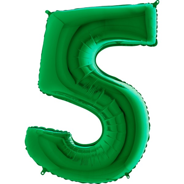 Grabo Folienballon Zahl 5 Green 100cm/40"