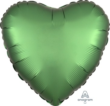 Anagram Folienballon Herz 45cm Durchmesser Satin Smaragdgrün (Emerald)