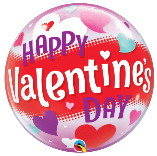 Qualatex Bubble Happy Valentine's Day 55cm/22"