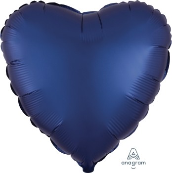 Anagram Folienballon Herz 45cm Durchmesser Satin Luxe Dunkelblau (Navy)