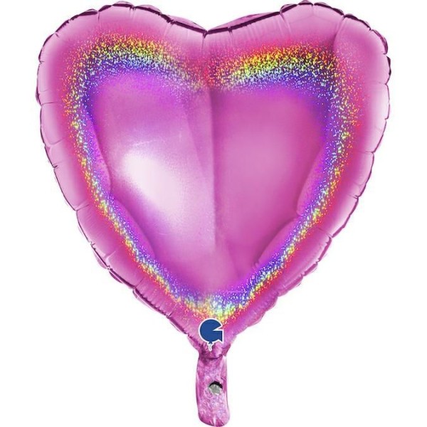 Grabo Folienballon Heart Glitter Holo Fuxia 45cm/18"
