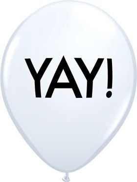 Qualatex Latexballon Simply Yay! White 28cm/11" 6 Stück