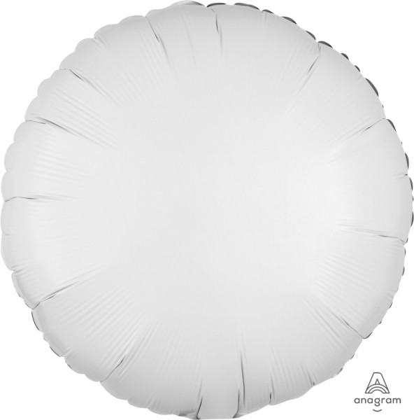 Anagram Folienballon Rund Metallic White 45cm/18"