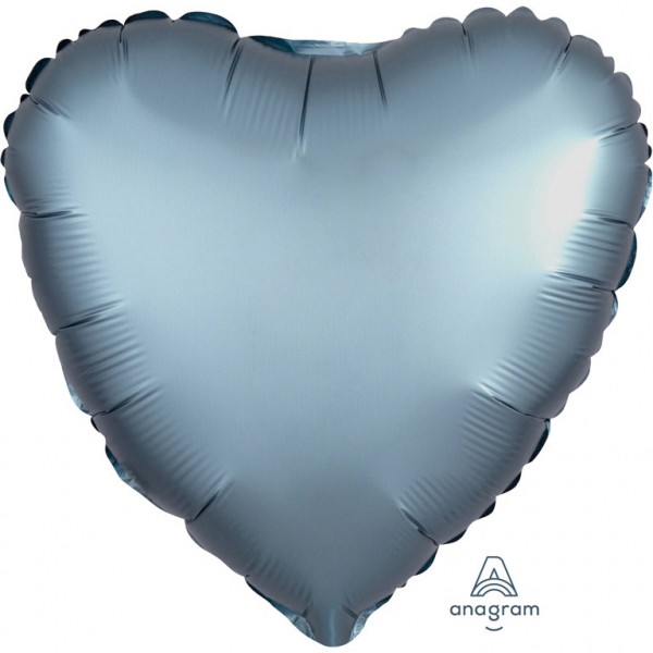 Anagram Folienballon Herz Satin Luxe Steel Blue 45cm/18"