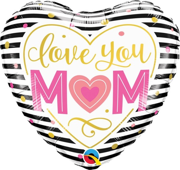 Qualatex Folienballon "Love you Mom" 45cm/18"