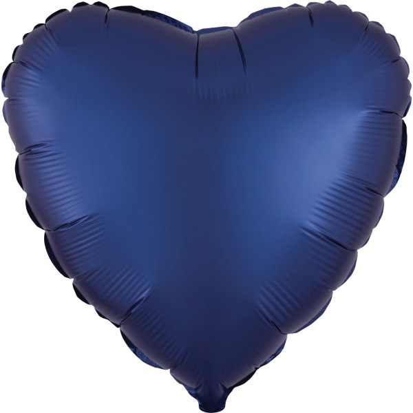 Anagram Folienballon Herz Satin Luxe Navy 45cm/18"