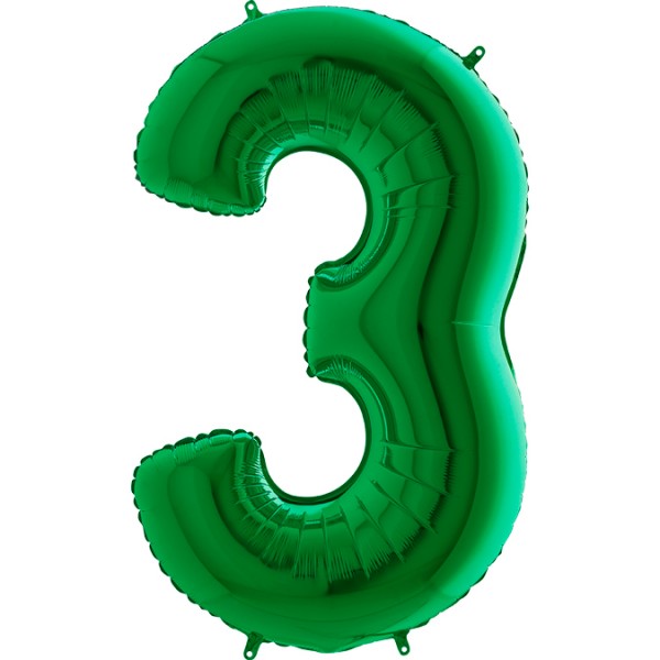 Grabo Folienballon Zahl 3 Green 100cm/40"
