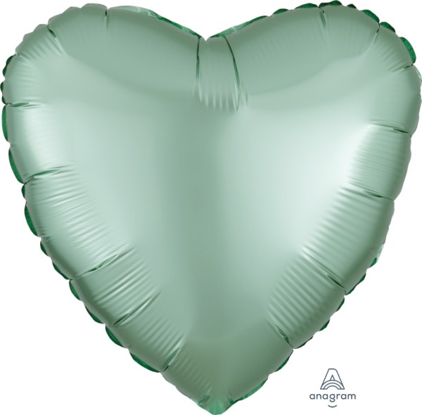 Anagram Folienballon Herz Satin Luxe Pastel Mint Green 45cm/18"