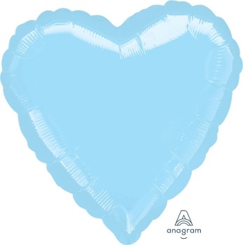 Anagram Folienballon Herz 45cm Durchmesser Metallic Pearl Hellblau (Metallic Pearl Pastel Blue)
